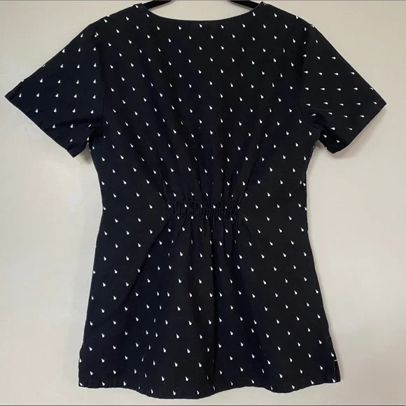 Sanrio Hello Kitty Women’s Black Polka Dot Pockets 100% Cotton Top Blouse XS - Picture 3 of 7